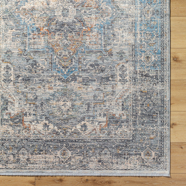 Chicago CHG-2312 8'10" x 12'8" Machine Woven Rug CHG2312-810127  Charcoal, Light Beige, Slate, Black, Blue Surya