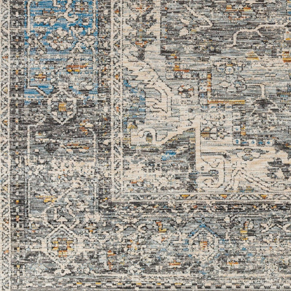 Livabliss Chicago Traditional Polyester Area Rug with Fringe Trim for Large Living Rooms Charcoal, Light 2'10" x 12' CHG2312-2101111
