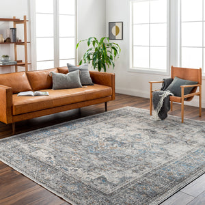 Chicago CHG-2312 8'10" x 12'8" Machine Woven Rug CHG2312-810127  Charcoal, Light Beige, Slate, Black, Blue Surya