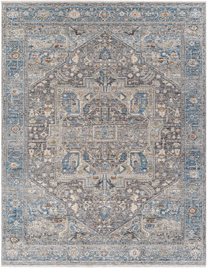 Chicago CHG-2313 8'10" x 12'8" Machine Woven Rug CHG2313-810127  Slate, Black, Charcoal, Light Beige, Blue Surya