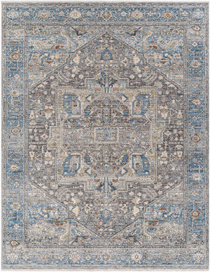 Livabliss Chicago Traditional Fringe Area Rug Soft Polyester Pile for Living and Dining Rooms Slate, Black 8'10" x 12'8" CHG2313-810127