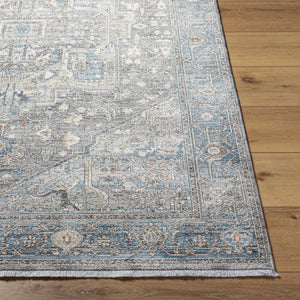 Livabliss Chicago Traditional Fringe Area Rug Soft Polyester Pile for Living and Dining Rooms Slate, Black 2'10" x 12' CHG2313-2101111