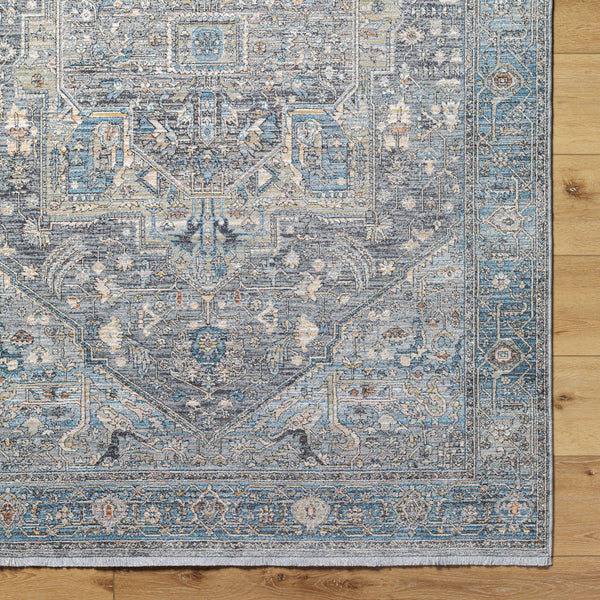 Chicago CHG-2313 8'10" x 12'8" Machine Woven Rug CHG2313-810127  Slate, Black, Charcoal, Light Beige, Blue Surya