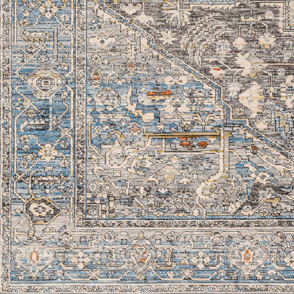 Livabliss Chicago Traditional Fringe Area Rug Soft Polyester Pile for Living and Dining Rooms Slate, Black 2'10" x 12' CHG2313-2101111
