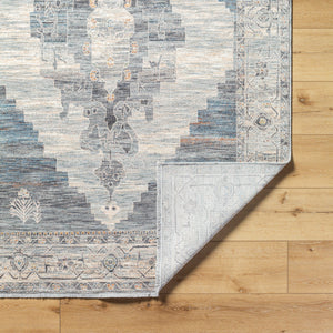 Chicago CHG-2314 8'10" x 12'8" Machine Woven Rug CHG2314-810127  Slate, Charcoal, Light Beige, Blue, Black Surya