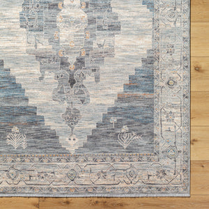 Chicago CHG-2314 8'10" x 12'8" Machine Woven Rug CHG2314-810127  Slate, Charcoal, Light Beige, Blue, Black Surya