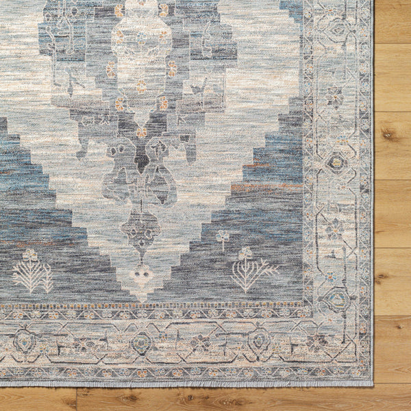 Chicago CHG-2314 8'10" x 12'8" Machine Woven Rug CHG2314-810127  Slate, Charcoal, Light Beige, Blue, Black Surya