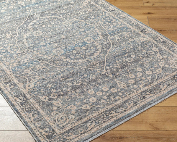 Livabliss Chicago Geometric Traditional Area Rug with Fringe Border for Large Living Spaces Slate, Charcoal 8'10" x 12'8" CHG2315-810127