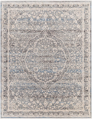 Livabliss Chicago Geometric Traditional Area Rug with Fringe Border for Large Living Spaces Slate, Charcoal 8'10" x 12'8" CHG2315-810127