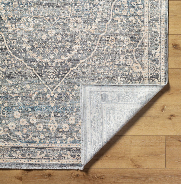 Chicago CHG-2315 8'10" x 12'8" Machine Woven Rug CHG2315-810127  Slate, Charcoal, Light Beige, Blue, Black Surya