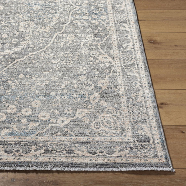 Livabliss Chicago Geometric Traditional Area Rug with Fringe Border for Large Living Spaces Slate, Charcoal 8'10" x 12'8" CHG2315-810127