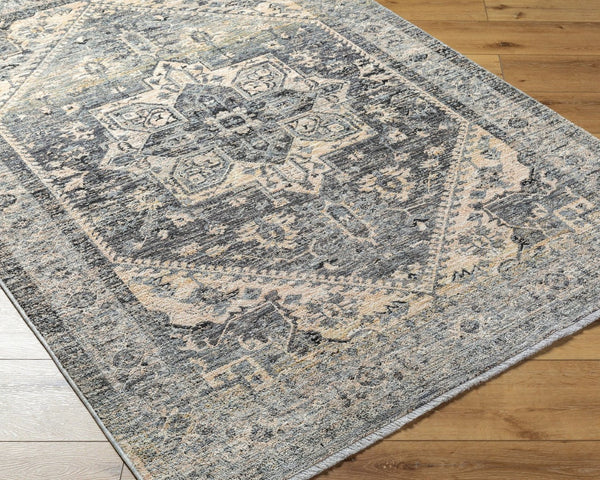 Livabliss Chicago Traditional Fringe Area Rug Low Pile Polyester for Large Living Dining Rooms Charcoal, Slate 12' x 15'7" CHG2316-1111157