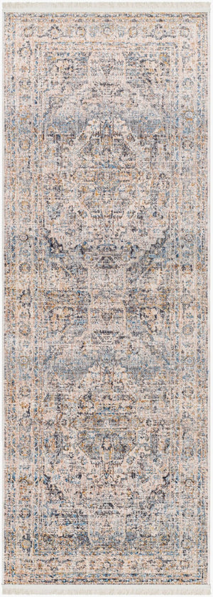 Livabliss Chicago Collection Machine Woven Polyester Runner Rug with Fringe Geometric Pattern Slate, Charcoal 2'10" x 8' CHG2317-2108