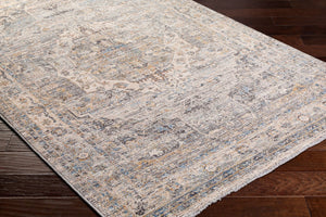 Livabliss Chicago Collection Machine Woven Polyester Runner Rug with Fringe Geometric Pattern Slate, Charcoal 7'10" x 7'10" CHG2317-710RD