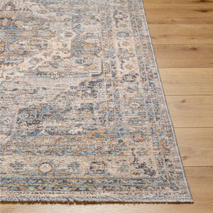 Chicago CHG-2317 8'10" x 12'8" Machine Woven Rug CHG2317-810127  Slate, Charcoal, Light Beige, Blue, Mustard Surya