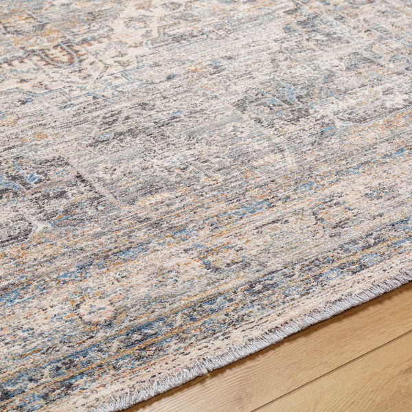 Chicago CHG-2317 8'10" x 12'8" Machine Woven Rug CHG2317-810127  Slate, Charcoal, Light Beige, Blue, Mustard Surya