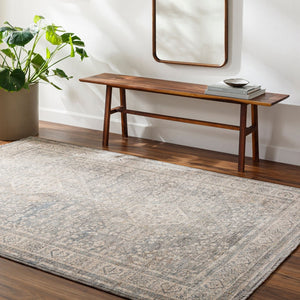 Livabliss Chicago Fringe Runner Rug Woven Polyester Traditional Hallway Entryway Low Pile Slate, Light Be 6'7" x 6'7" CHG2318-67RD
