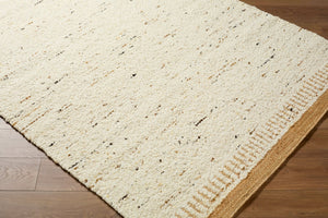Livabliss Cherish Hand Woven Jute Wool Area Rug Natural Fiber Low Pile for Living Dining Rooms Ivory, Sandsto 2' x 3' CHH2300-23