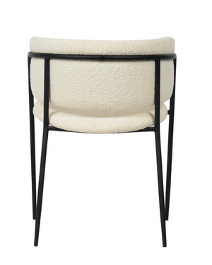 VIG Furniture Chilton Off-White Dining Chairs Set Of 2 — Scandinavian Modern Plush Textured Seats, Black Metal Legs VGFH-0129152-WB-DC