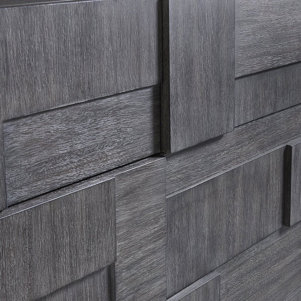 Bernhardt Bernhardt Lancer Dresser In Bracken Mahogany — Sculptural Patchwork Fronts, 6 Push-Open Drawers, 72" 347054