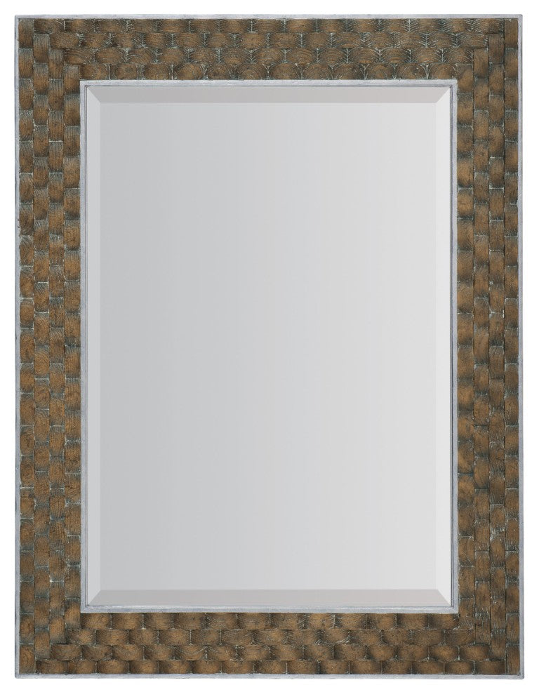 Hooker Furniture Sundance Layered Cork Floor Mirror With Beveled Glass, Silver Trim And Distressed Handcrafted Charm 6015-90004-89