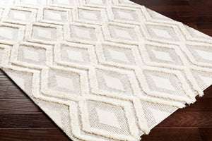 Livabliss Cherokee Hand Tufted Wool Area Rug Plush Moroccan Geometric for Living Room Brown, Cream 6' x 9' CHK2305-69