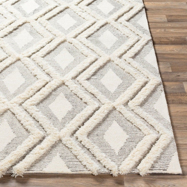 Livabliss Cherokee Hand Tufted Wool Area Rug Plush Moroccan Geometric for Living Room Brown, Cream 6' x 9' CHK2305-69