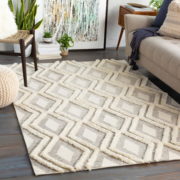 Livabliss Cherokee Hand Tufted Wool Area Rug Plush Moroccan Geometric for Living Room Brown, Cream 2'6" x 8' CHK2305-268