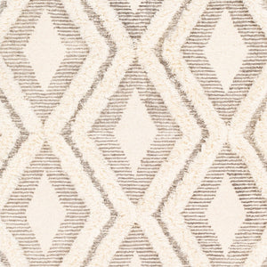 Livabliss Cherokee Hand Tufted Wool Area Rug Plush Moroccan Geometric for Living Room Brown, Cream 6' x 9' CHK2305-69