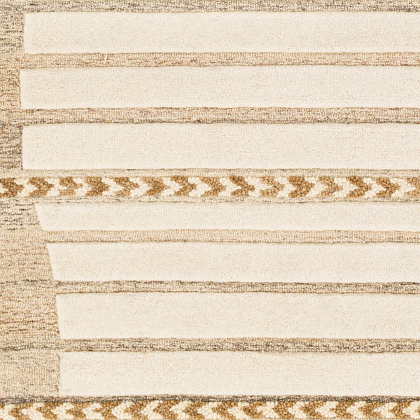 Surya Cherokee Handmade 2'6" X 8' High Pile Wool Rug - Global Inspired Elegance For Eclectic Home Décor Tan Wool Chk2307-268