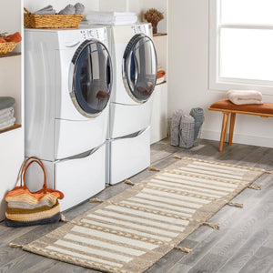 Surya Cherokee Handmade 2'6" X 8' High Pile Wool Rug - Global Inspired Elegance For Eclectic Home Décor Tan Wool Chk2307-268