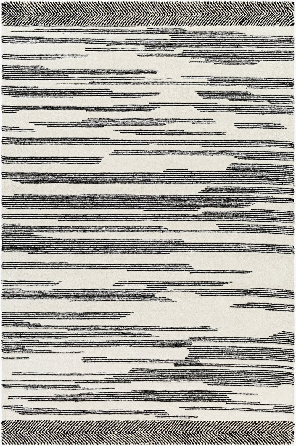 Livabliss Cherokee Hand Tufted Wool Accent Rug with High Low Pile for Bohemian Entryway Decor Black, Cream 2' x 3' CHK2308-23