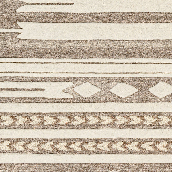 Livabliss Cherokee Handcrafted Wool Area Rug with High Low Pile and Fringe Bohemian Accent CHK2309-23