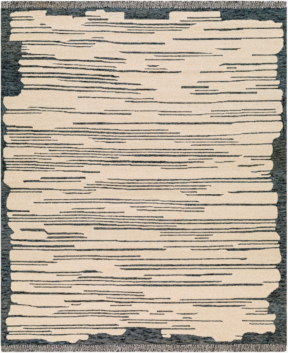 Livabliss Cherokee Hand Tufted Wool Runner Rug with Fringe Artisan Texture for Hallways Oatmeal, Charco 8' x 10' CHK2310-810
