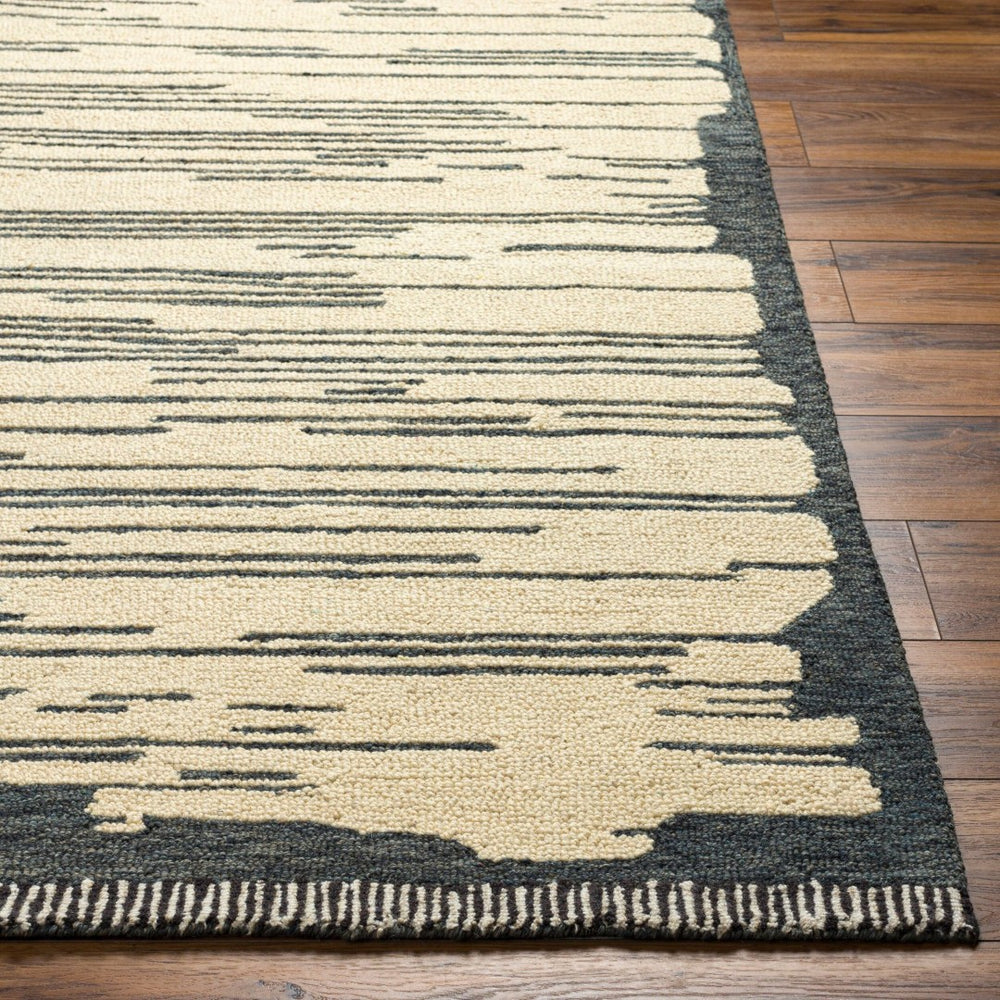 Livabliss Cherokee Hand Tufted Wool Runner Rug with Fringe Artisan Texture for Hallways Oatmeal, Charco 8' x 10' CHK2310-810