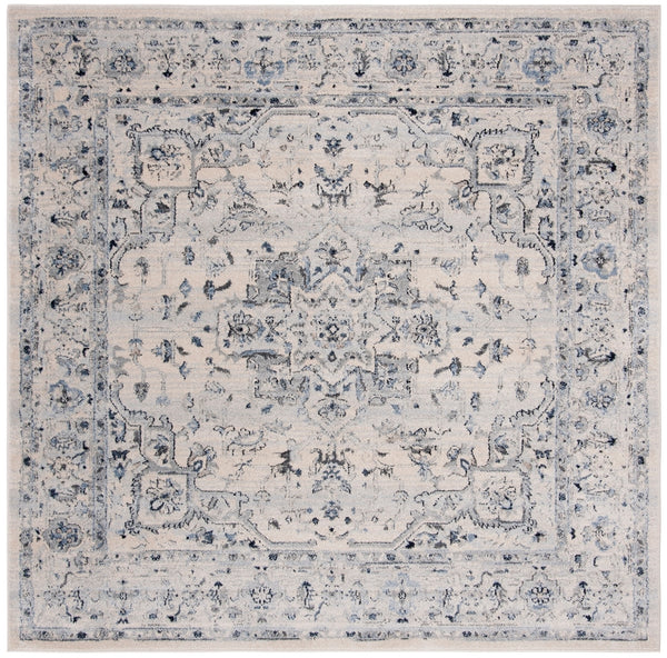 Safavieh Charleston 411 Power Loomed Traditional Rug Ivory / Light Blue 8' x 8' Square