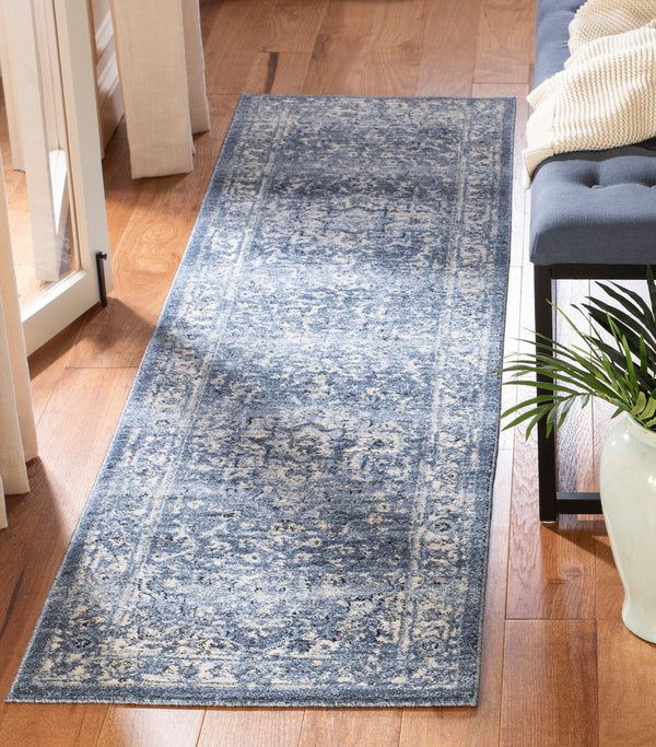 Safavieh Charleston 411 Power Loomed 68% Polypropylene, 24% Jute, 8% Latex Traditional Rug Navy / Creme CHL411N-8R