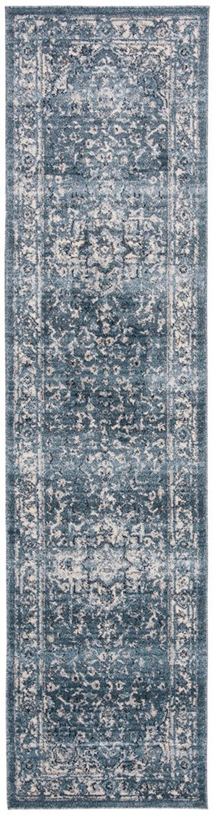 Safavieh Charleston 411 Power Loomed 68% Polypropylene, 24% Jute, 8% Latex Traditional Rug Navy / Creme CHL411N-8R