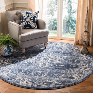 Safavieh Charleston 411 Power Loomed Traditional Rug Navy / Creme 8' x 8' Square