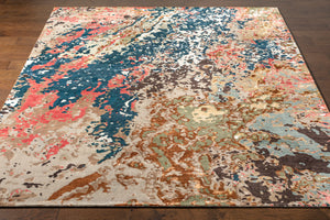 Chemistry CHM-2002 8' x 8' Square Handmade Rug CHM2002-8SQ  Ink Blue, Rose, Aqua, Brown, Charcoal, Dark Brown Surya