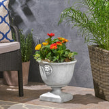 Christopher Knight Home® - Noble House - Simba Outdoor Traditional Roman Chalice Garden Urn Planter with Lionhead Accents