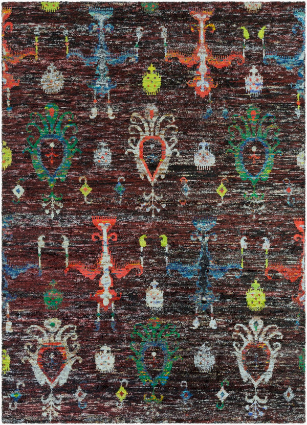 Surya Chocho 5' X 8' Handmade Low Pile Rug - Unique Recycled Silk Design For Modern Home Décor Elegance Black Recycled Silk Cho9000-811