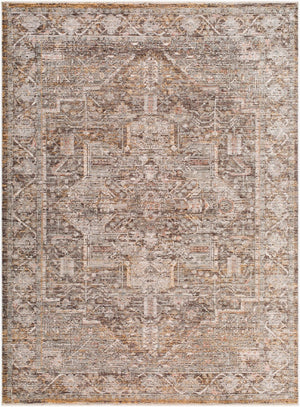 Livabliss Chapel Hill Medallion Area Rug Polyester Fringe Traditional Style for Living Rooms Black, Gray 5'3" x 7' CHP2301-537