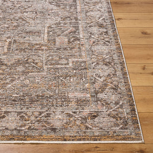 Livabliss Chapel Hill Medallion Area Rug Polyester Fringe Traditional Style for Living Rooms Black, Gray 5'3" x 7' CHP2301-537
