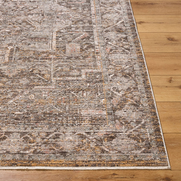 Livabliss Chapel Hill Medallion Area Rug Polyester Fringe Traditional Style for Living Rooms Black, Gray 5'3" x 7' CHP2301-537