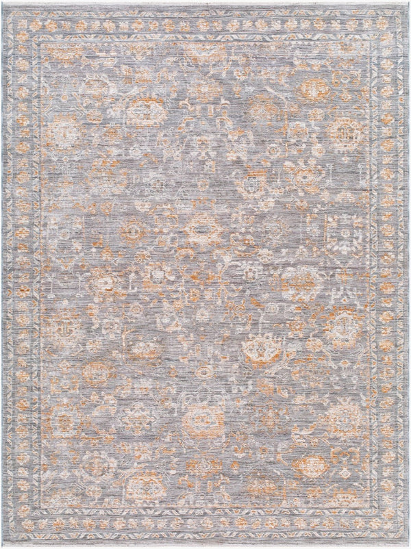 Livabliss Chapel Hill Traditional Fringe Polyester Area Rug for Living Room or Entryway Gray, Ivory 5'3" x 7' CHP2302-537
