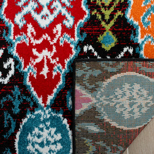 Safavieh Cherokee 913 Power Looomed  Rug Black / Red CHR913C-4