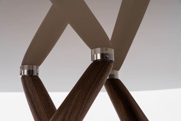 VIG Furniture Modrest Christy - Mid-Century Modern Grey Glass + Walnut Oval Dining Table VGIP-DT64-280