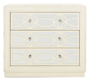 Safavieh Catalina 3 Drawer Chest Antique Beige/Mirror CHS6400B