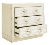 Safavieh Catalina 3 Drawer Chest Antique Beige/Mirror CHS6400B